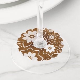 Étiquette Pour Verre De Vin Design floral 13