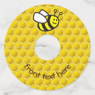 Étiquette Pour Verre De Vin Dessin sur les abeilles