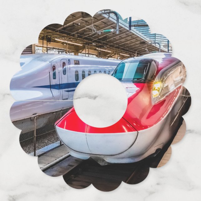 Étiquette Pour Verre De Vin Deux Shinkansen à la gare de Tokyo (Dos)