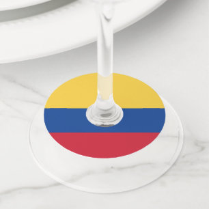 Étiquette Pour Verre De Vin Drapeau de Colombie