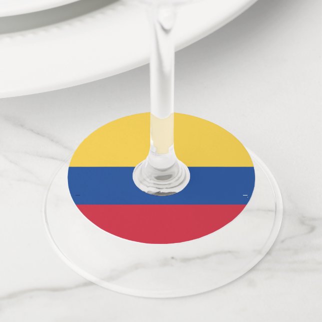 Étiquette Pour Verre De Vin Drapeau de Colombie (De près)