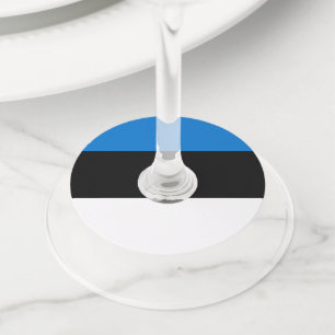 Étiquette Pour Verre De Vin Drapeau de l'Estonie
