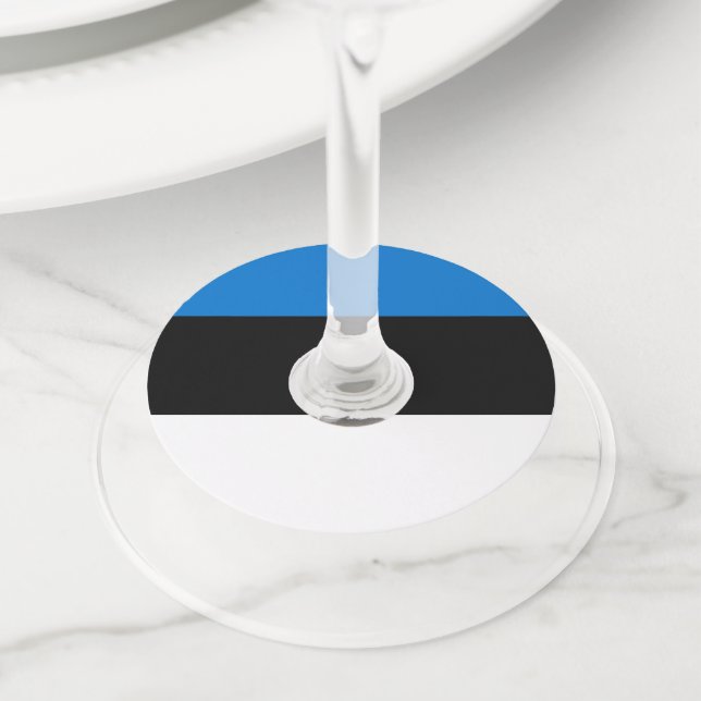 Étiquette Pour Verre De Vin Drapeau de l'Estonie (De près)