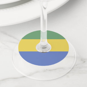 Étiquette Pour Verre De Vin Drapeau Gabon