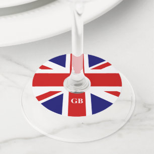Étiquette Pour Verre De Vin Drapeau Union Jack britannique fête de la fierté a