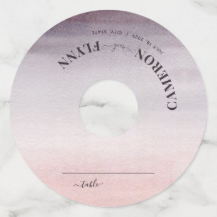 Étiquette Pour Verre De Vin Elégante carte Mariage Ombre Plum Watercolor