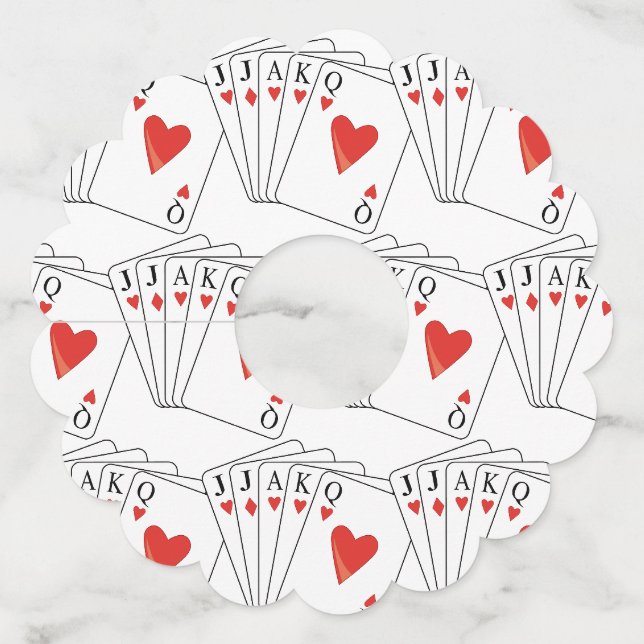 Étiquette Pour Verre De Vin Euchre Jouer aux cartes (Devant)