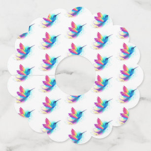 Étiquette Pour Verre De Vin Exotic Rainbow Hummingbird