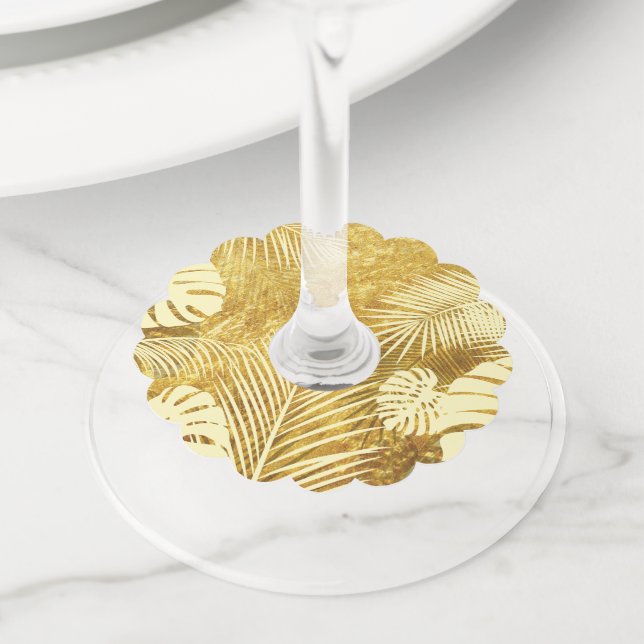 ÉTIQUETTE POUR VERRE DE VIN FEUILLE 8 (De près)