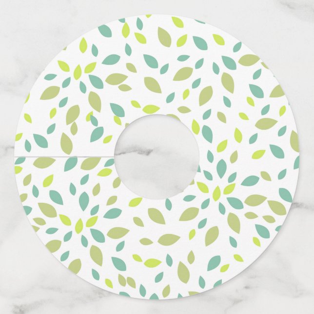 Étiquette Pour Verre De Vin feuille d'arbre (Devant)