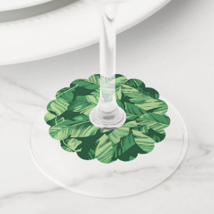 Étiquette Pour Verre De Vin Feuilles de bananier 2
