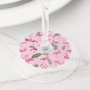 Étiquette Pour Verre De Vin Flamingos aiment le motif 5
