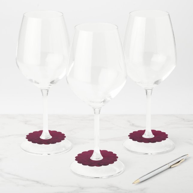 Étiquette Pour Verre De Vin Fleur Écrasée (Lot)