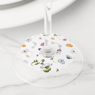 Étiquette Pour Verre De Vin Fleur marguerite 2
