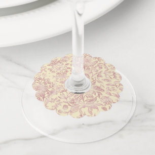 Étiquette Pour Verre De Vin Fleurs décoratives 18