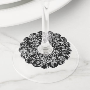 Étiquette Pour Verre De Vin Fleurs décoratives 21