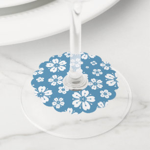 Étiquette Pour Verre De Vin Fleurs Motif 5