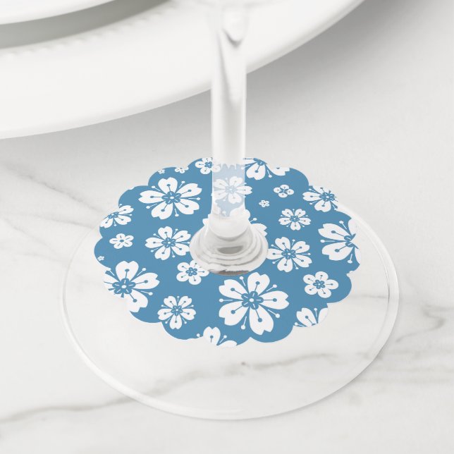 Étiquette Pour Verre De Vin Fleurs Motif 5 (De près)
