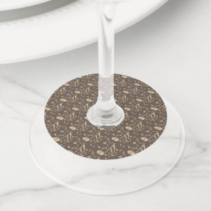 Étiquette Pour Verre De Vin Golden Plectron - Design élégant pour les mélomane
