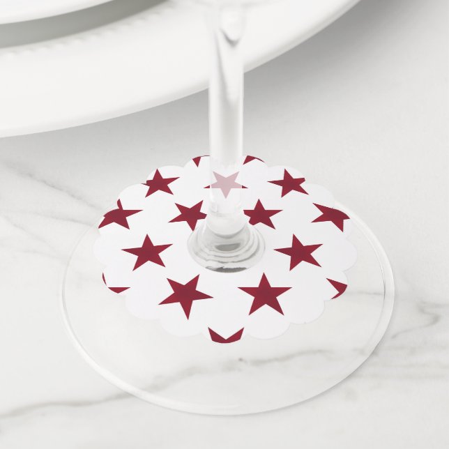 Étiquette Pour Verre De Vin Golden Stars Motif 7 (De près)