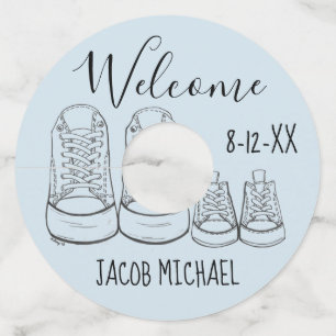 Étiquette Pour Verre De Vin Grosses chaussures Chaussures bébé Douche Baptême