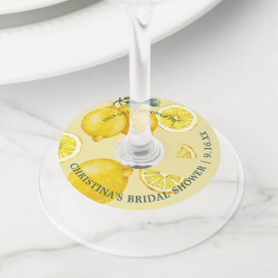 Étiquette Pour Verre De Vin Identifiant Lemon Bridal Shower 