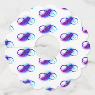 Étiquette Pour Verre De Vin Infinity with purple feather