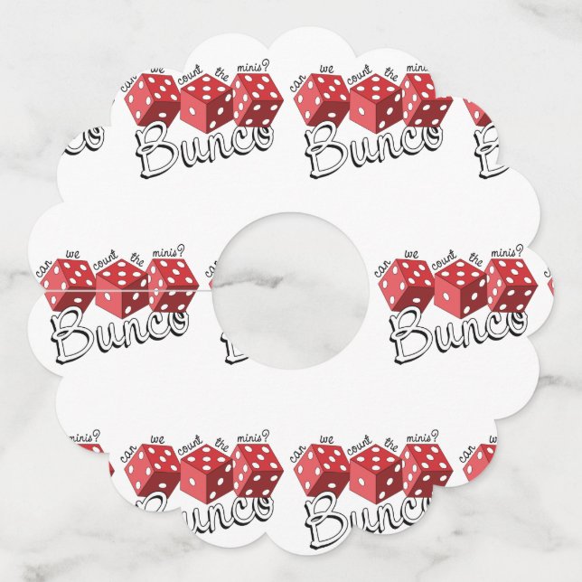 Étiquette Pour Verre De Vin Jeu de dés Bunco (Devant)