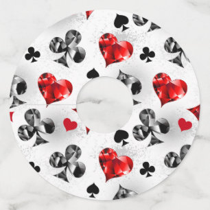 Étiquette Pour Verre De Vin Joueur de poker Joueur de cartes de jouer costumes