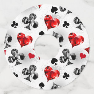 Étiquette Pour Verre De Vin Joueur de poker Parieur Enseigne de cartes Couleur