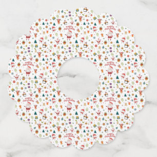 Étiquette Pour Verre De Vin Joyeux Motif de Noël