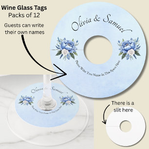 Étiquette Pour Verre De Vin Les Invités Écrivent Leur Propre Nom.
