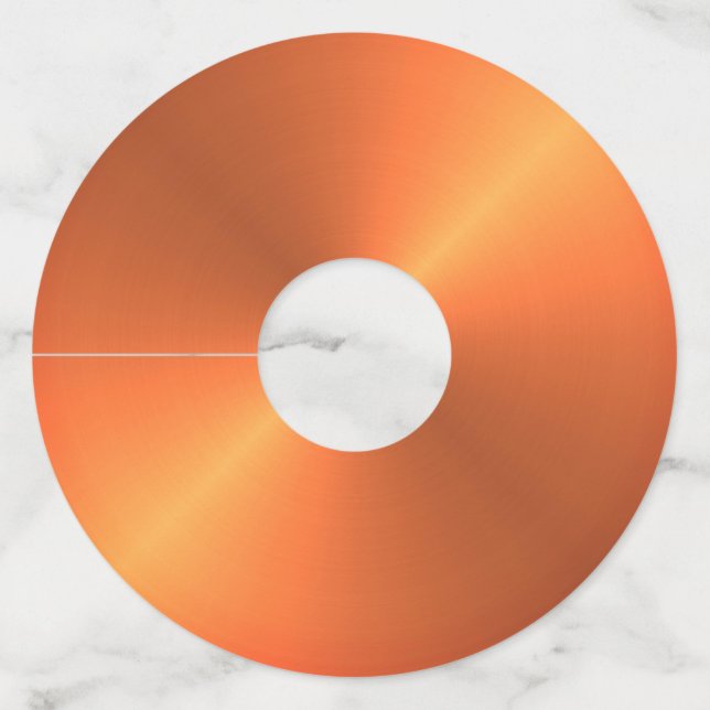 Étiquette Pour Verre De Vin Lueur Rouille Orange (Devant)