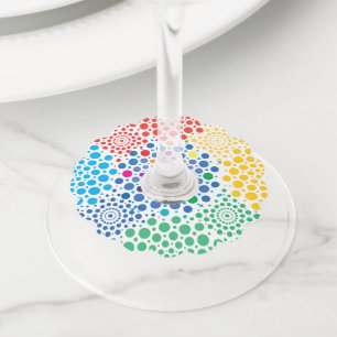Étiquette Pour Verre De Vin Mandala de cercles 3