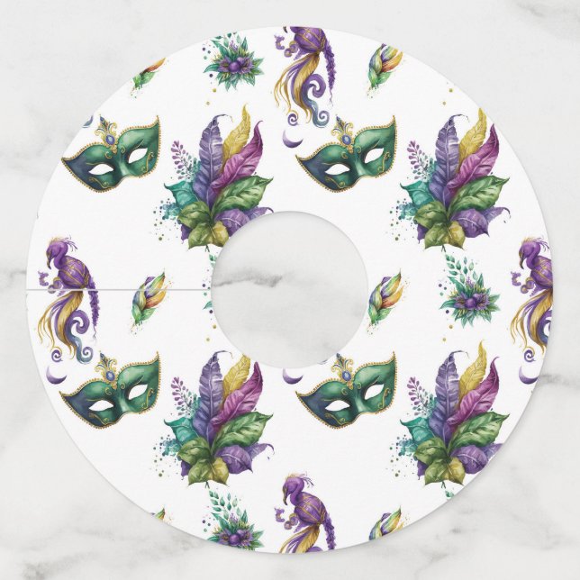 Étiquette Pour Verre De Vin Mardi Gras Marque Vin Inspiré (Devant)