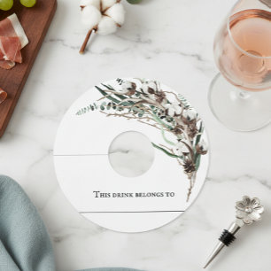 Étiquette Pour Verre De Vin Mariage de Noël en coton d'hiver 