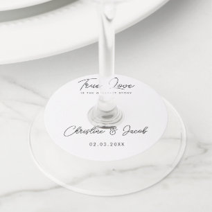 Étiquette Pour Verre De Vin mariage faveur simple élégant café moderne sachet