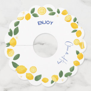 Étiquette Pour Verre De Vin Marque simple à personnaliser de citron