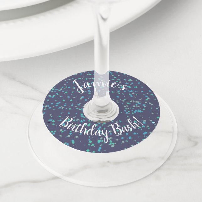 Étiquette Pour Verre De Vin Modèle du Fun Party (De près)