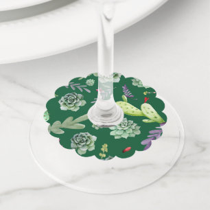 Étiquette Pour Verre De Vin Motif Cactus 3
