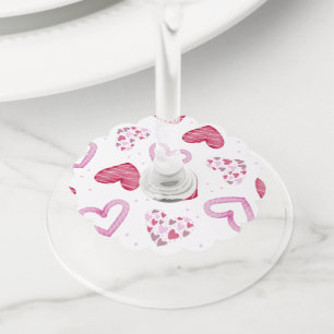 Étiquette Pour Verre De Vin Motif de coeur 36