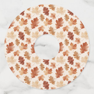 Étiquette Pour Verre De Vin Motif de feuille d'automne confortable
