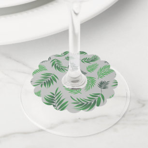 Étiquette Pour Verre De Vin Motif Feuille tropical 11