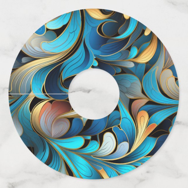 Étiquette Pour Verre De Vin Motifs Abstraits (Devant)