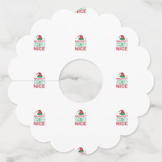 Étiquette Pour Verre De Vin  Naughty or Nice Christmas Frogs with Santa Design