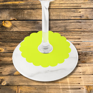Étiquette Pour Verre De Vin Neon Chartreuse couleur solide   Couleur tendance