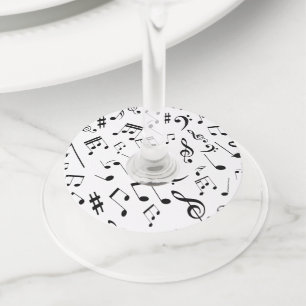 Étiquette Pour Verre De Vin Notes musicales 3