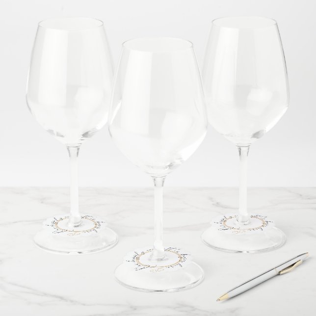 Étiquette Pour Verre De Vin Notre bonheur éternel (Lot)