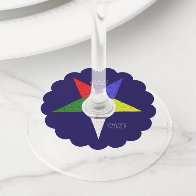 Étiquette Pour Verre De Vin Ordre De L'Étoile Orientale (Wavy) (De près)