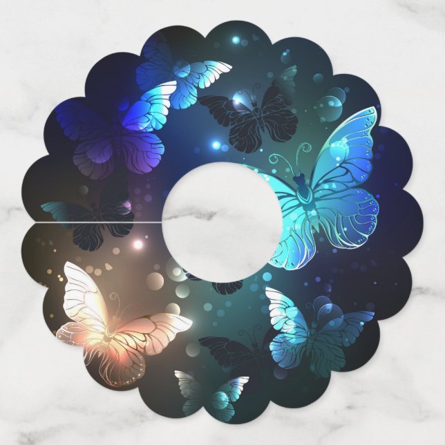 Étiquette Pour Verre De Vin Papillon de nuit (Devant)